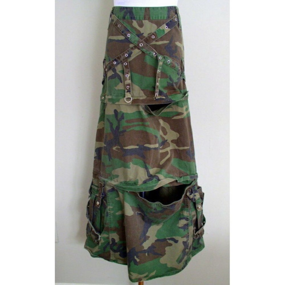 Vintage Tripp NYC Daang Goodman Camo Skirt Zip Off - Picture 8 of 12